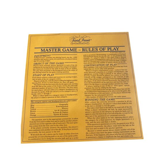 Trivial Pursuit Genus Edition Master Game 1981 Complete Adult Board Game Set - Picture 4 of 11